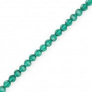 Top Glas Facett Perlen Rund 4 mm Teal green