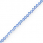 Top Glas Facett Perlen Rund 4 mm Sky blue
