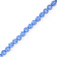 Top Glas Facett Perlen Rund 6 mm Sky blue