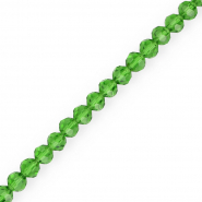 Top Glas Facett Perlen Rund 4 mm Grass green