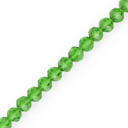 Top Glas Facett Perlen Rund 6 mm Grass green