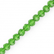 Top Glas Facett Perlen Rund 8 mm Grass green