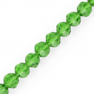 Top Glas Facett Perlen Rund 10 mm Grass green