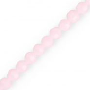 Top Glas Facett Perlen Rund 8 mm Light pink