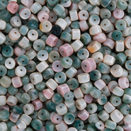 Natursteinperlen Quarz Disc 4x2mm Multicolour green
