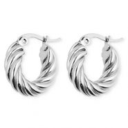 BY31&reg; Ohrringe aus rostfreiem Edelstahl / Creolen Twisted Silver