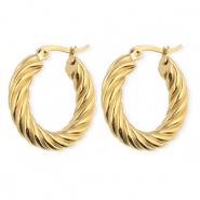 BY31&reg; Ohrringe aus rostfreiem Edelstahl / Creolen Twisted Gold