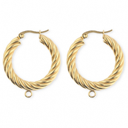 BY31&reg; Schmuckzubeh&ouml;r aus rostfreiem Edelstahl Ohrringe / Ohrstecker Twisted mit &Ouml;se Gold