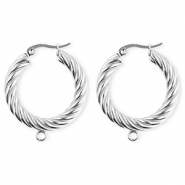 BY31&reg; Schmuckzubeh&ouml;r aus rostfreiem Edelstahl Ohrringe / Ohrstecker Twisted mit &Ouml;se Silver