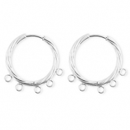 BY31&reg; Schmuckzubeh&ouml;r aus rostfreiem Edelstahl Ohrringe / Ohrstecker Twisted mit 5 &Ouml;sen Silver