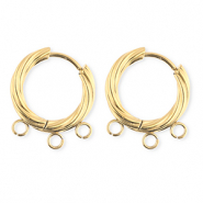 BY31&reg; Schmuckzubeh&ouml;r aus rostfreiem Edelstahl Ohrringe / Ohrstecker Twisted mit 3 &Ouml;sen Gold