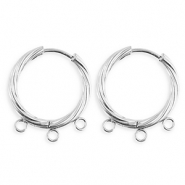 BY31&reg; Schmuckzubeh&ouml;r aus rostfreiem Edelstahl Ohrringe / Ohrstecker Twisted mit 3 &Ouml;sen Silver