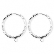 BY31&reg; Schmuckzubeh&ouml;r aus rostfreiem Edelstahl Ohrringe / Ohrstecker Twisted mit &Ouml;se Silver