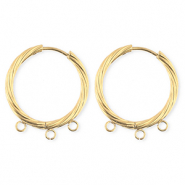 BY31&reg; Schmuckzubeh&ouml;r aus rostfreiem Edelstahl Ohrringe / Ohrstecker Twisted mit 3 &Ouml;sen Gold