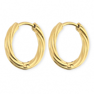 BY31&reg; Ohrringe aus rostfreiem Edelstahl / Creolen Twisted Gold