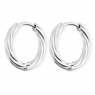 BY31&reg; Ohrringe aus rostfreiem Edelstahl / Creolen Twisted Silver