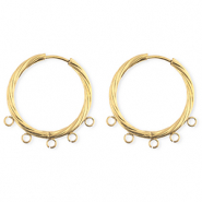 BY31&reg; Schmuckzubeh&ouml;r aus rostfreiem Edelstahl Ohrringe / Ohrstecker Twisted mit 5 &Ouml;sen Gold