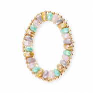 Top Facett Anhänger Oval Multicolour AB-gold