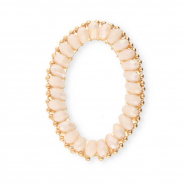 Top Facett Anhänger Oval Nude pink AB-gold