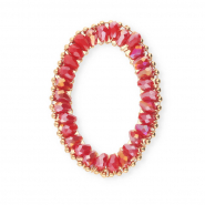 Top Facett Anhänger Oval Red AB-gold