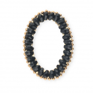 Top Facett Anhänger Oval Black-gold