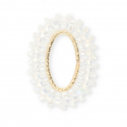 Top Facett Anhänger Oval White AB-gold