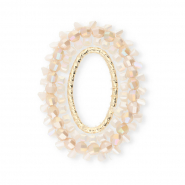 Top Facett Anhänger Oval Nude pink AB-white AB-gold