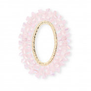 Top Facett Anhänger Oval Light pink AB-gold