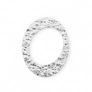 Rostfreier Edelstahl Schmuckzubehör Zwischenstück Oval Silver