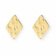 Rostfreier Edelstahl Schmuckzubehör Ohrringe / Ohrstecker Rhombus mit Öse Gold