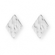Rostfreier Edelstahl Schmuckzubehör Ohrringe / Ohrstecker Rhombus mit Öse Silver