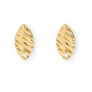 Rostfreier Edelstahl Schmuckzubehör Ohrringe / Ohrstecker Oval mit Öse Gold