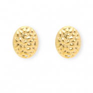 Rostfreier Edelstahl Schmuckzubehör Ohrringe / Ohrstecker Oval mit Öse Gold