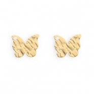 Rostfreier Edelstahl Schmuckzubehör Ohrringe / Ohrstecker Schmetterling mit Öse Gold
