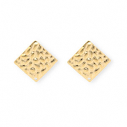 Rostfreier Edelstahl Schmuckzubehör Ohrringe / Ohrstecker Viereck mit Öse Gold