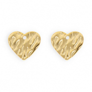 Rostfreier Edelstahl Schmuckzubehör Ohrringe / Ohrstecker Herz mit Öse Gold