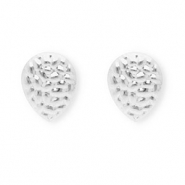 Rostfreier Edelstahl Schmuckzubehör Ohrringe / Ohrstecker Tropfenform mit Öse Silver