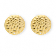 Rostfreier Edelstahl Schmuckzubehör Ohrringe / Ohrstecker Rund mit Öse Gold