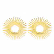 Stainless Steel - Rostfrei Stahl Schmuckzubehör Ohrringe / Ohrstecker Sonne mit Öse Gold