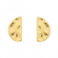 Stainless Steel - Rostfrei Stahl Schmuckzubehör Ohrringe / Ohrstecker Halbrund mit Öse Gold
