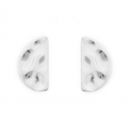 Stainless Steel - Rostfrei Stahl Schmuckzubehör Ohrringe / Ohrstecker Halbrund mit Öse Silver