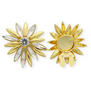 Knopfabdeckung Blume Gold-crystal