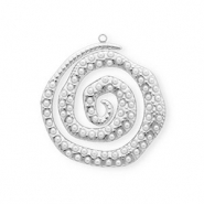 Anh&auml;nger aus rostfreiem Edelstahl, Spirale mit Imitations-Perlen Silver-white
