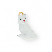 Anh&auml;nger aus rostfreiem Edelstahl mit Enamel, Hund Gold-white-red
