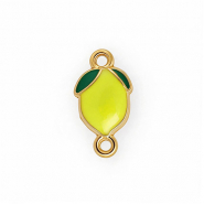 Zubeh&ouml;r aus rostfreiem Edelstahl, Zwischenst&uuml;ck mit Enamel, Zitrone Gold-yellow-green