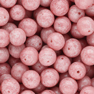 12 mm Glasperlen Vintage pink-white