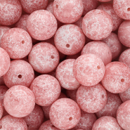 14 mm Glasperlen Vintage pink-white