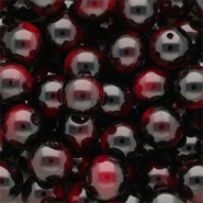 12 mm Glasperlen Black-berry wine red