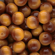 14 mm Glasperlen Brown-amber yellow