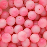 12 mm Glasperlen Bubble gum pink-white